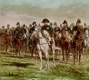 Napoleón I (1769-1821) y su Estado Mayor, c.1860